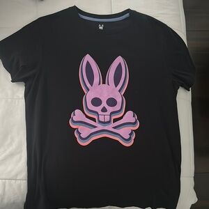 Psycho Bunny Black and Pink Short Sleeve Tee